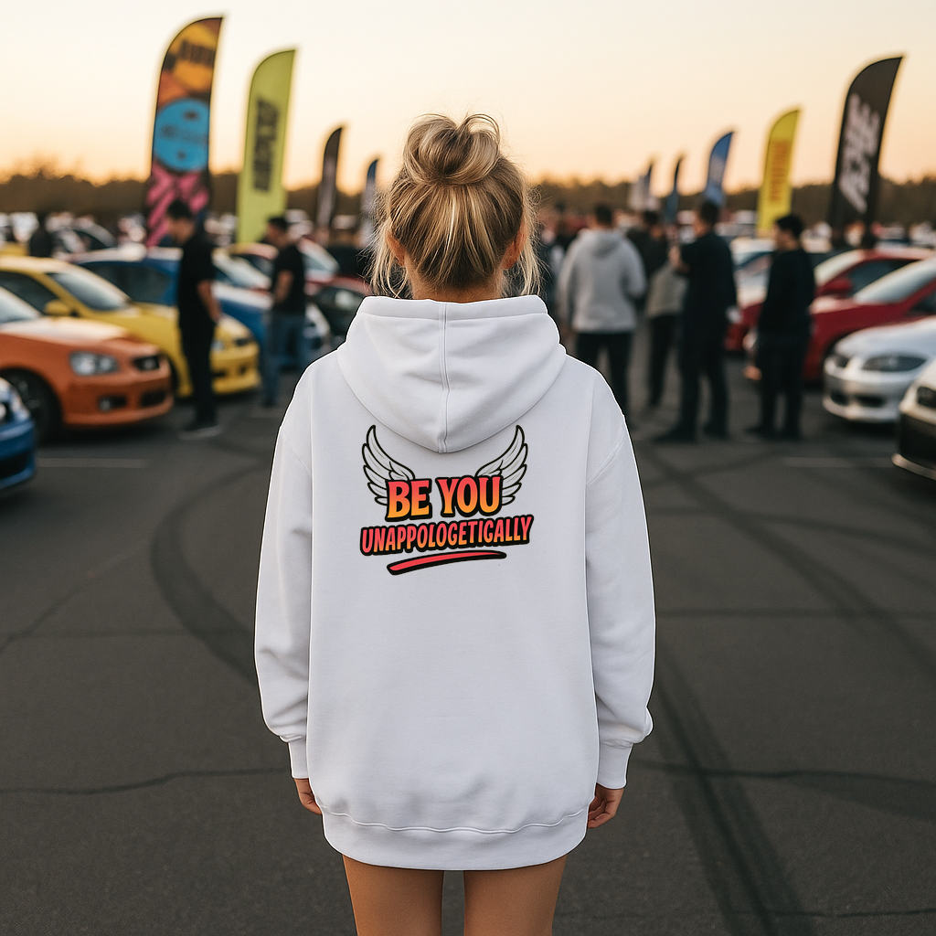 Be You Unapologetically | Trendy Oversized Hoodies | VSCO Hoodie | Gift For Her | Aesthetic Hoodie | Words On Back Hoodie